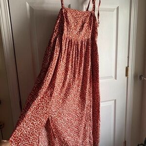 LuLaRoe Red and White Floral Maxi Dress